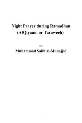 NIGHT PRAYER DURING RAMADHAN pdf download