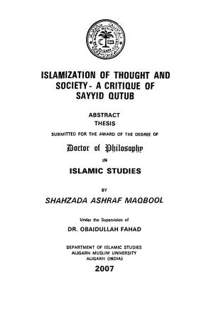 Islamisation Of Thought And Society-Critque Of Sayid Qubut