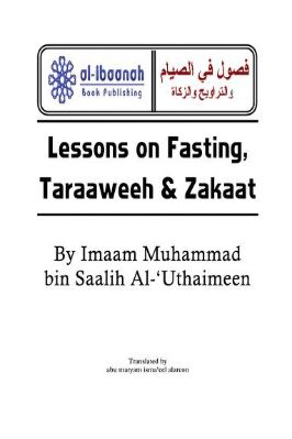 LESSONS ON FASTING TARAAWEEH & ZAKAAT pdf download