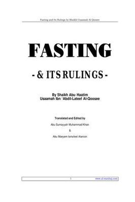 FASTING ITS RULINGS