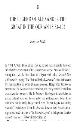 The Alexander Legend In The Qur'an 
