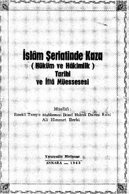 İslam Şeriatinde Kaza - Ali Himmet Berki 