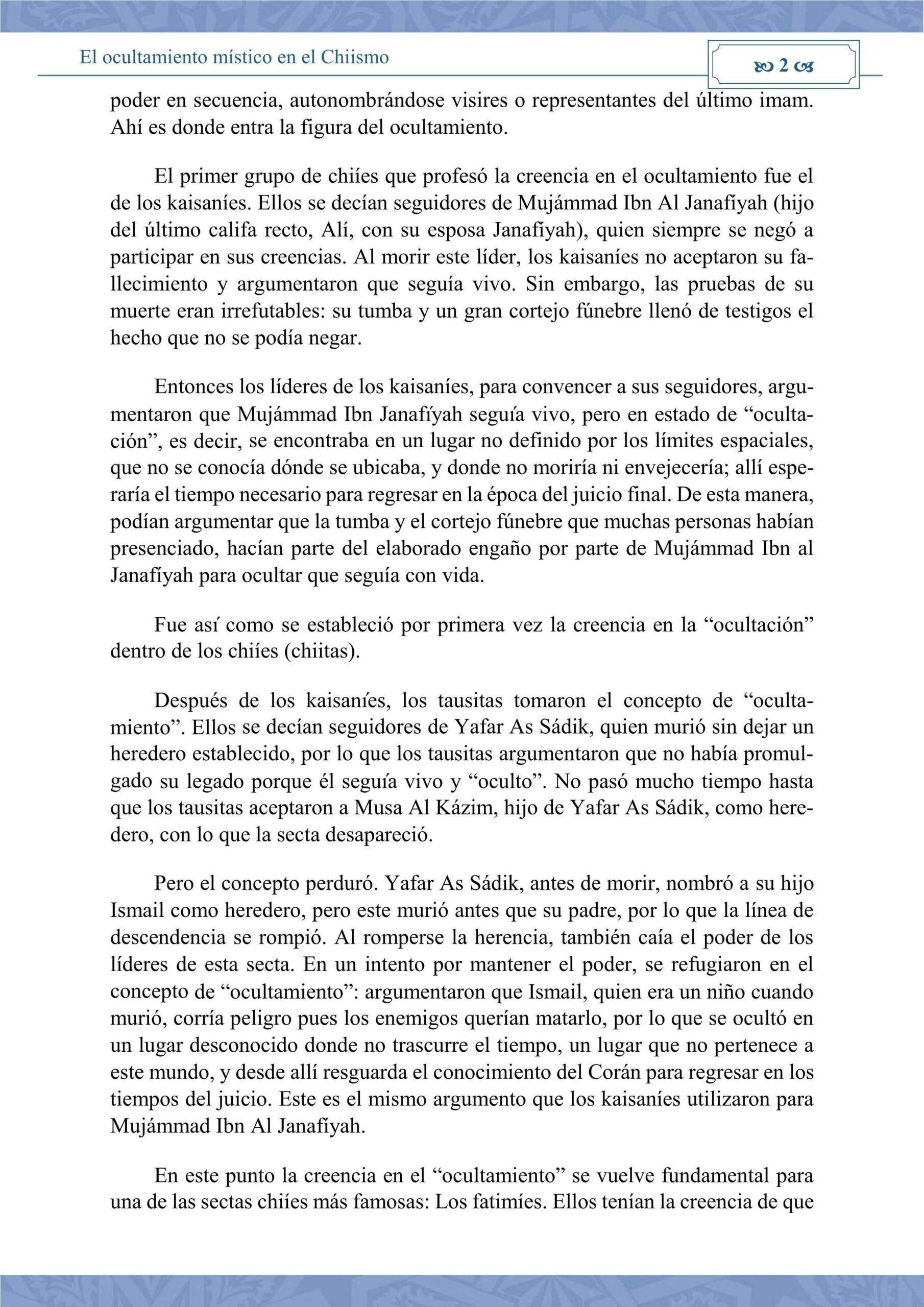 إسباني  عقيدة الإمام الغائب عند الشيعة  El ocultamiento místico en el chiismo.pdf, 7-Sayfa 