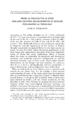 Ayman Shihadeh-From al-Ghazali to al-Razi_ 6th 12th Century Developments in Muslim Philosophical Theology  -Cambridge University Press (200.pdf