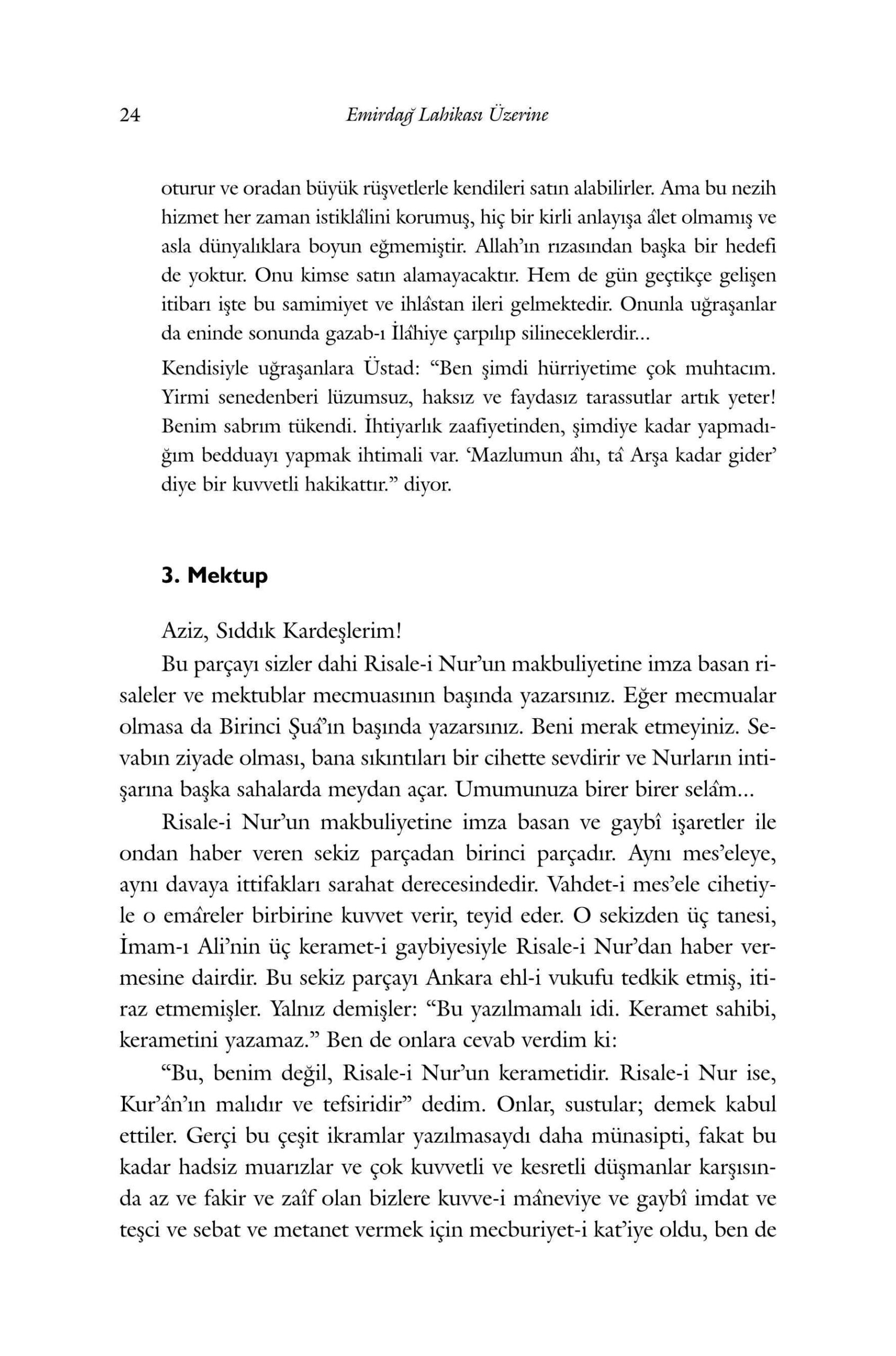 B Said Nursi - Abdullah Aymaz - Emirdag Lahikasi Uzerine-1 - SahdamarY.pdf, 501-Sayfa 