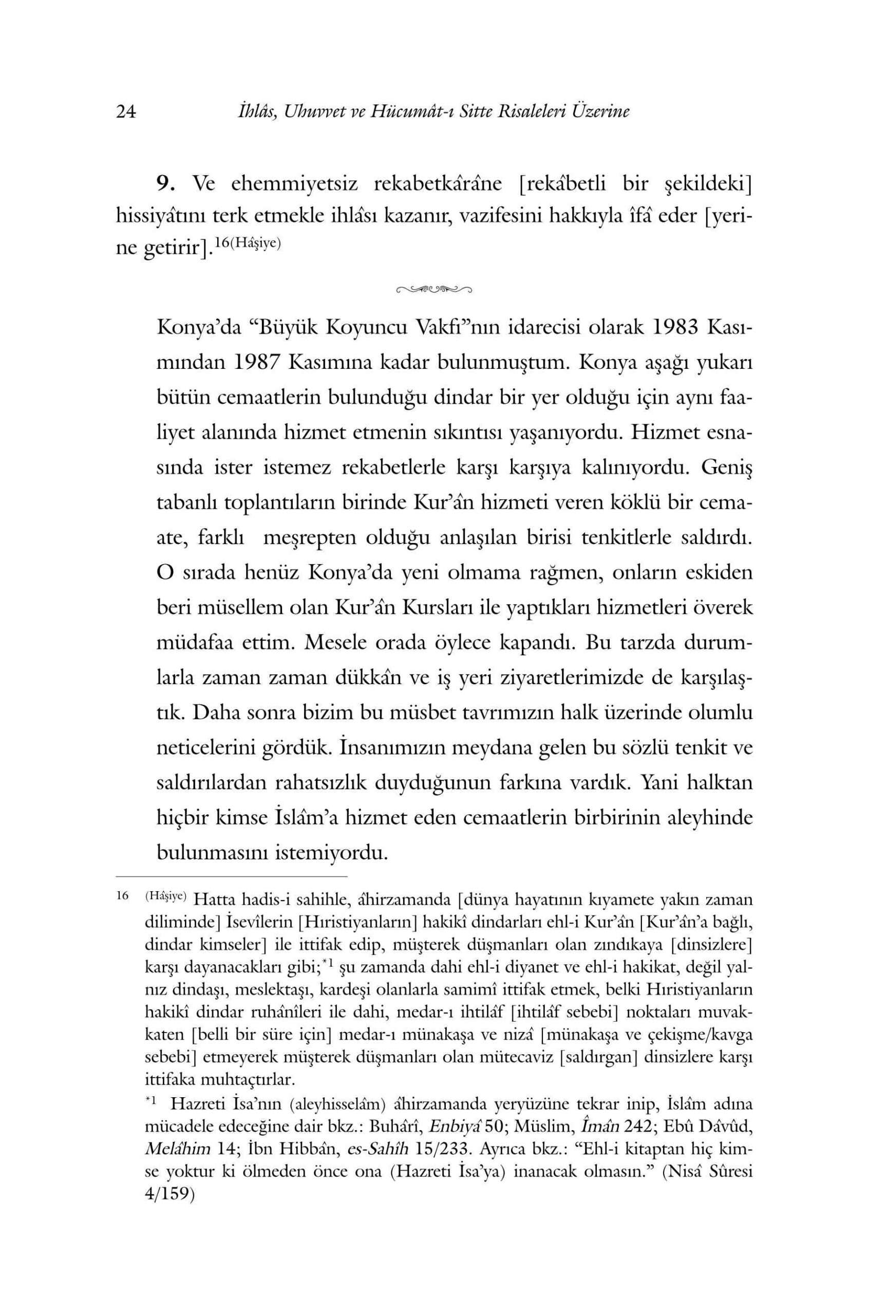 B Said Nursi - Abdullah Aymaz - Ihlas Uuhuvvet Risaleleri Uzerine - SahdamarY.pdf, 297-Sayfa 