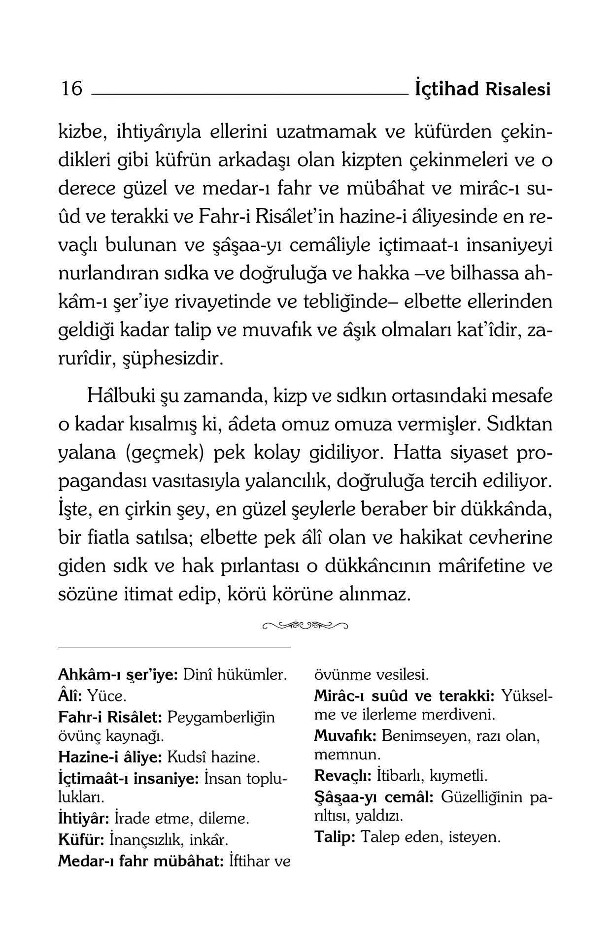 B Said Nursi - Ictihad Risalesi (Kelime Aciklamali) - SahdamarY.pdf, 161-Sayfa 