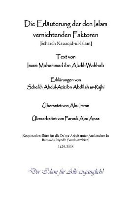 ألماني - تبصير الأنام بشرح نواقض الإسلام - Die Erläuterung der den Islam vernichtenden Faktoren.pdf - 0.3 - 51