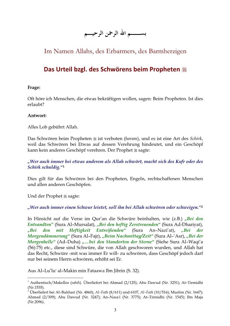 ألماني - حكم الحلف بالنبي صلى الله عليه وسلم - Das Urteil bzgl. des Schwörens beim Propheten.pdf, 4-Sayfa 
