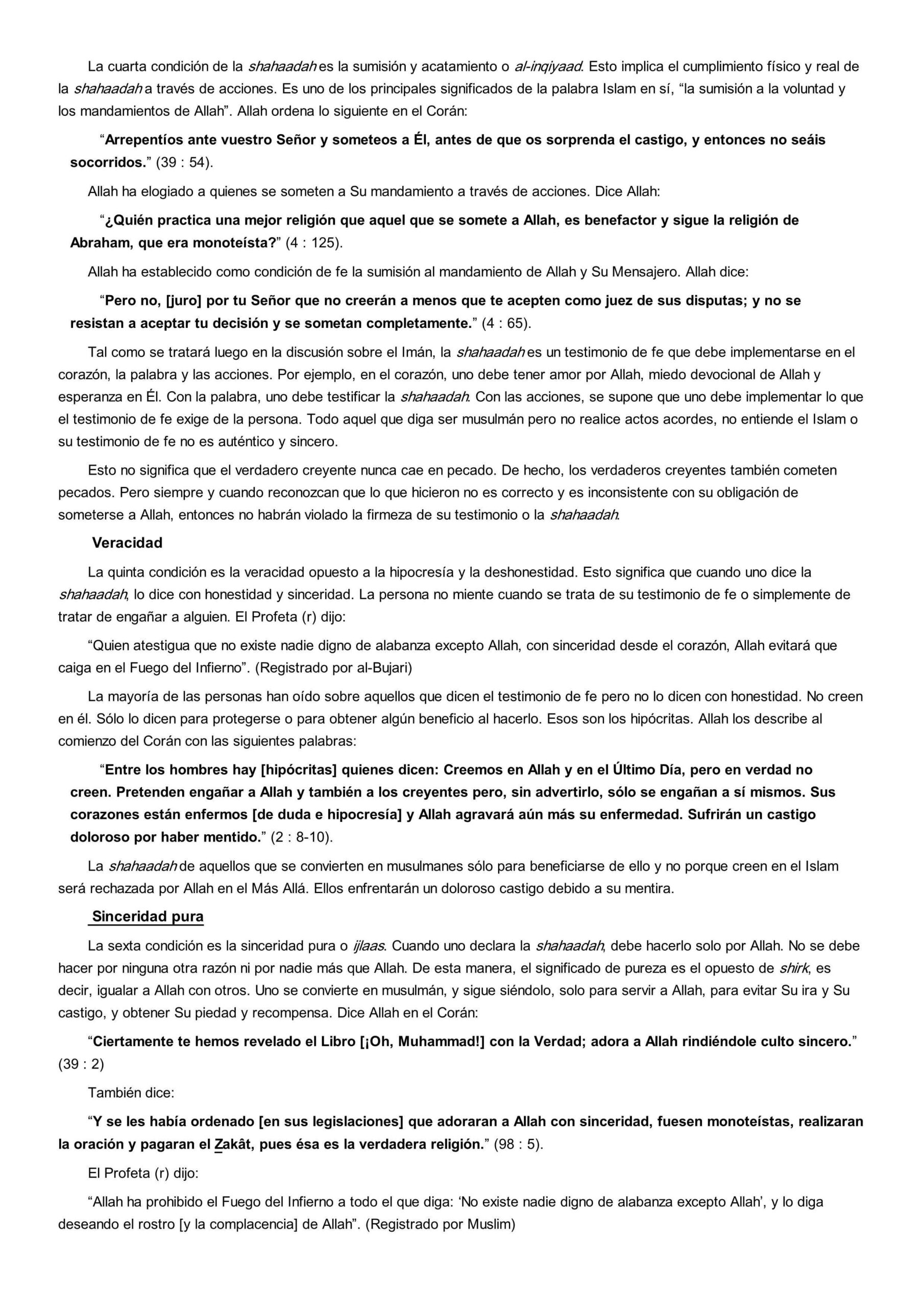 إسباني  شروط لا إله إلا الله  Las condiciones del testimonio de Fe.pdf, 5-Sayfa 
